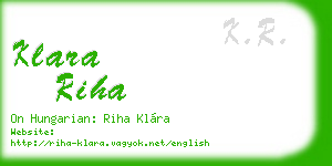 klara riha business card